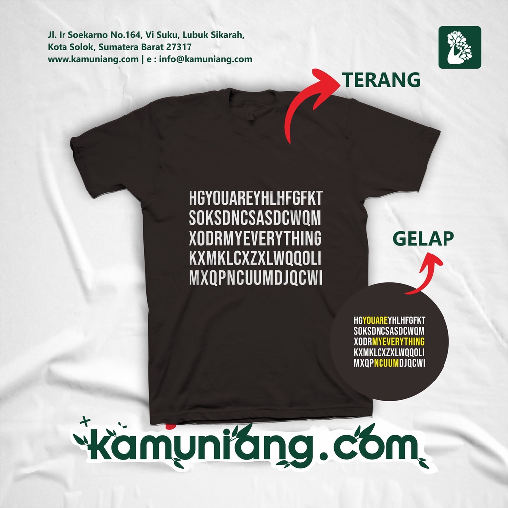 Kaos Glow In The Dark - Custom Desain - Kaos Viral