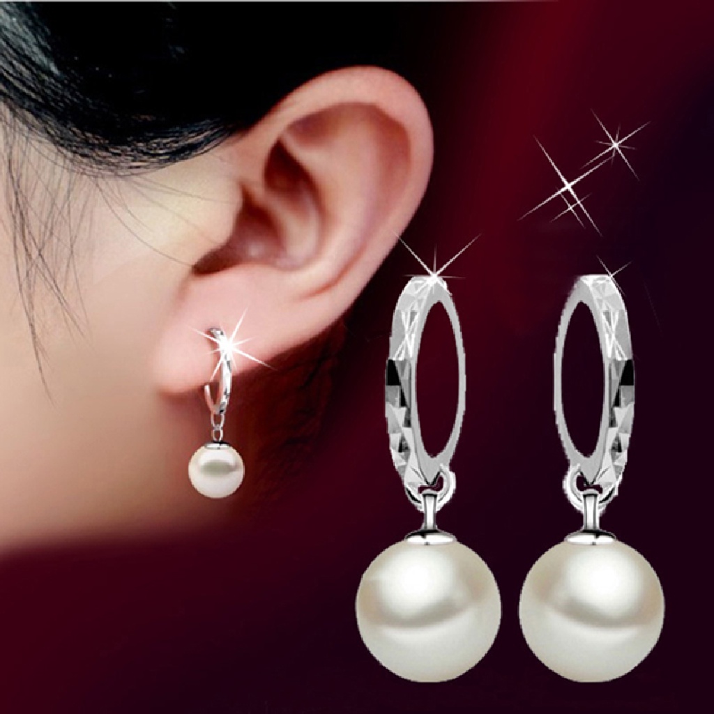 Anting Gantung Sterling Silver 925 Dengan Mutiara Untuk Wanita