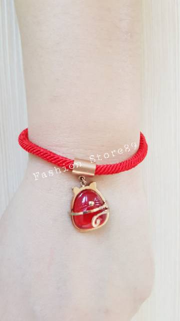 Gelang fashion newarrival bestseller import tali merah kombinasi Titanium gold Antikarat bestquality