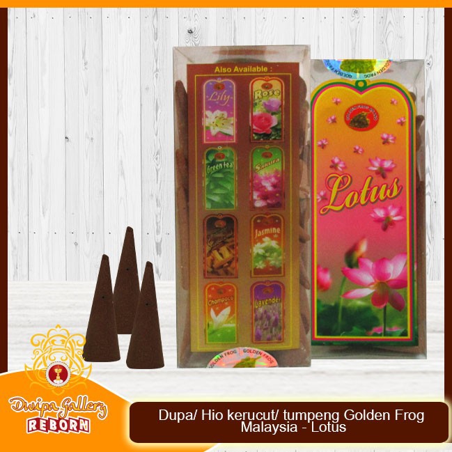 Dupa/ Hio kerucut/ tumpeng Golden Frog Malaysia - Lotus