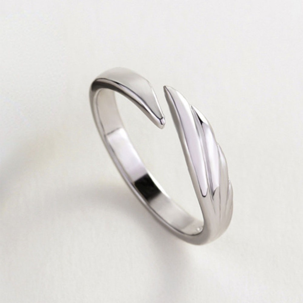 Cincin Model Terbuka Bahan Sterling silver 925 Desain Iblismalaikat Gaya punk adjustable Untuk Priawanita