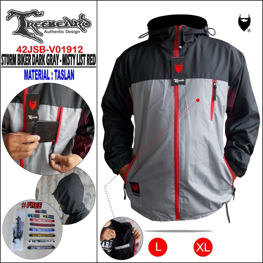 [BAYAR DI TEMPAT/COD] JAKET PARASUT OUTDOOR WINDBREAKER TREEBEARD TERKEREN