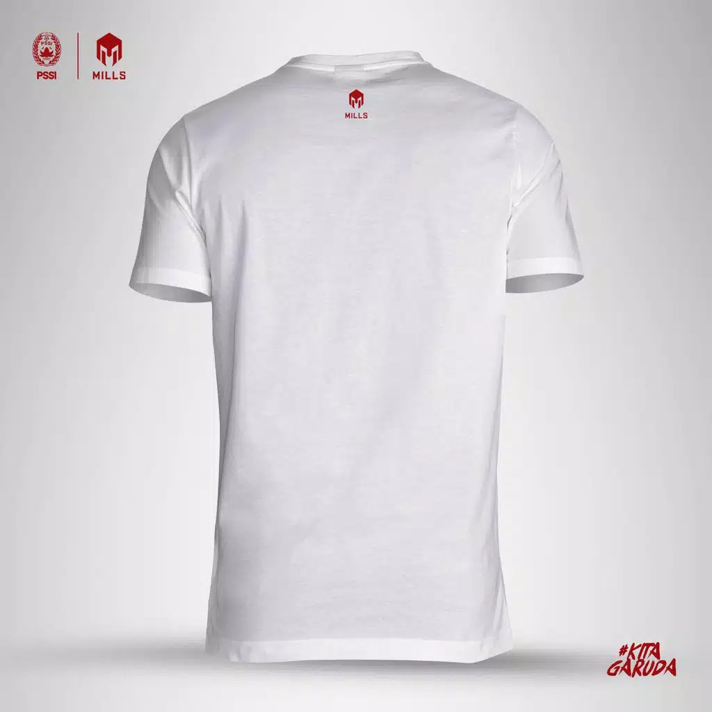 TSHIRT TIMNAS GARUDA INDONESIA 2020 MILLS 21001GR TIMNAS INDONESIA GARUDA COTTON TEE WHITE