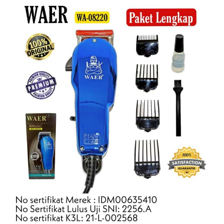 [ WAER ] Alat Cukur Rambut / Mesin Cukur Rambut Hair Clipper Professional Corded Clipper WA - 08220 Original