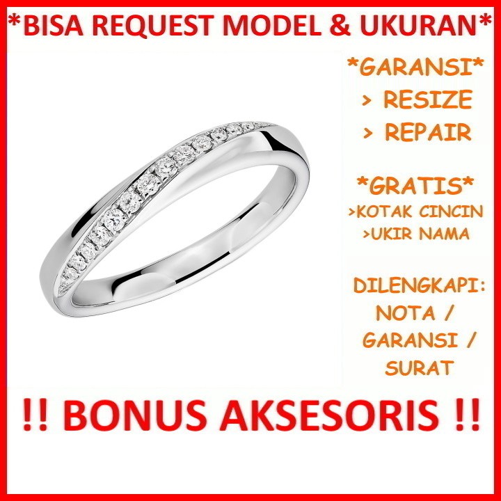 Gratis Ukir Nama Bisa Pesan Model Garansi Silver Asli Cincin Kawin Wanita Perak Nikah Tunangan Id458