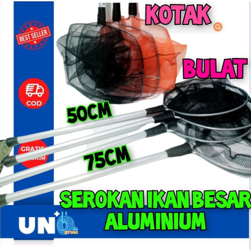 Serokan Ikan Besar Aluminium Panjang 50/75cm Murah