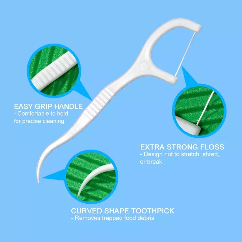 BAG 30 PCS Dental Floss Tusuk Gigi Benang Alat Pembersih Kotoran Jigong Toothpick