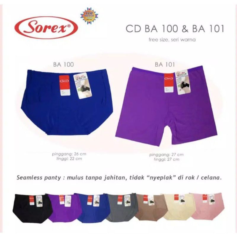 CD Lembut Seamless Tanpa Jahitan Sorex BA 100 &amp;  BA 101