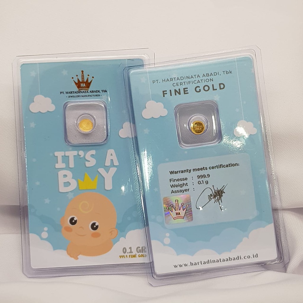 Baby Boy Cute Blue Series | Kado | Gift | Hampers - Mini Gold Series - Logam Mulia Fine Gold 999.9