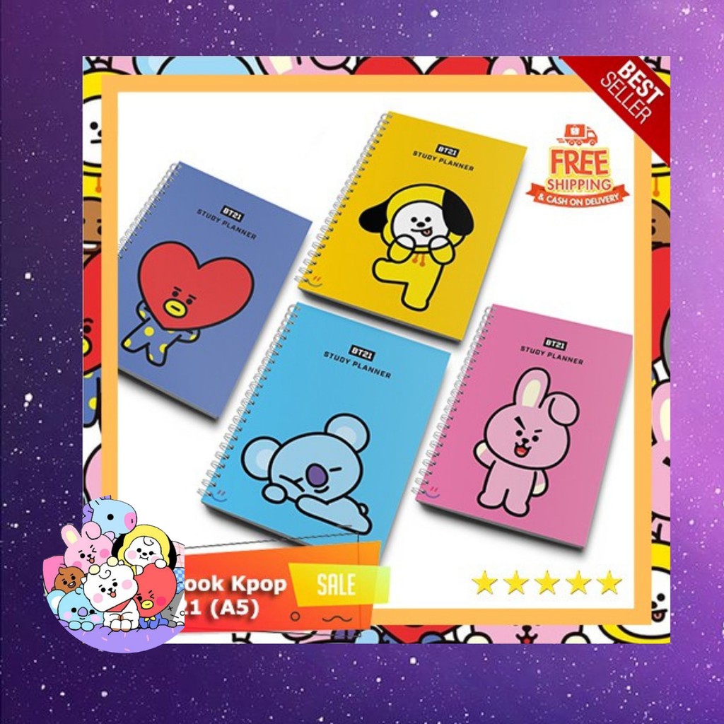 

[TERLARIS] Notebook A5 Buku Tulis Buku Catatan KPOP BTS Army BT21 Persona Murah