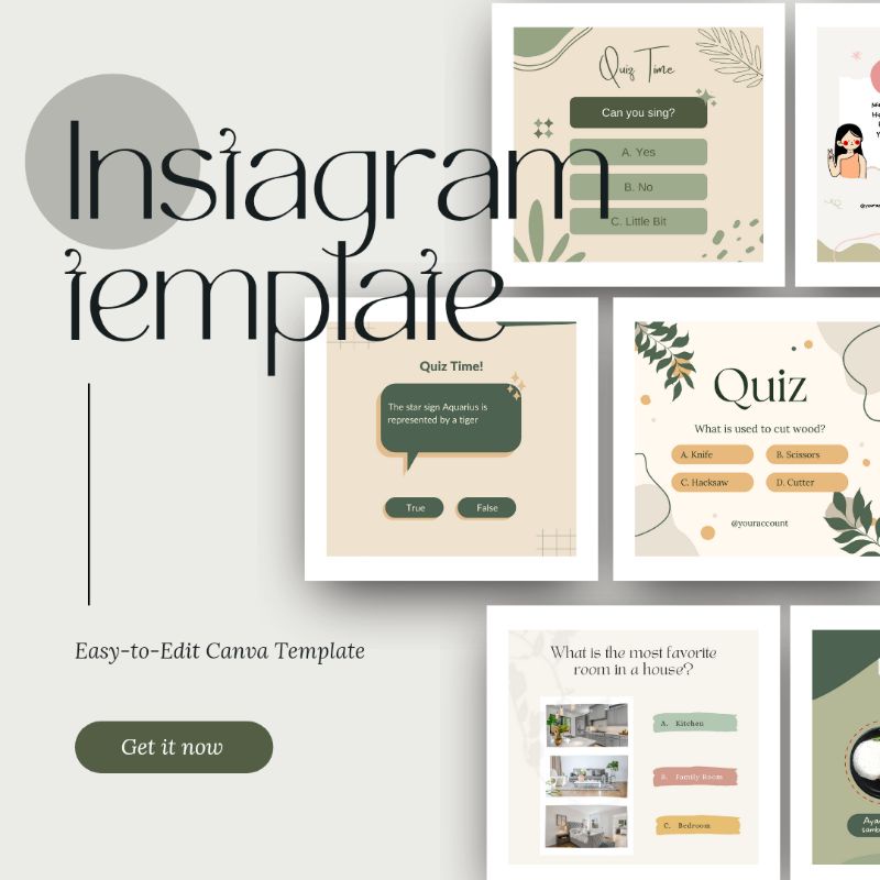 Desain Template Canva Feeds Instagram Games & Challenge Social Media Template Aesthetic Template Can