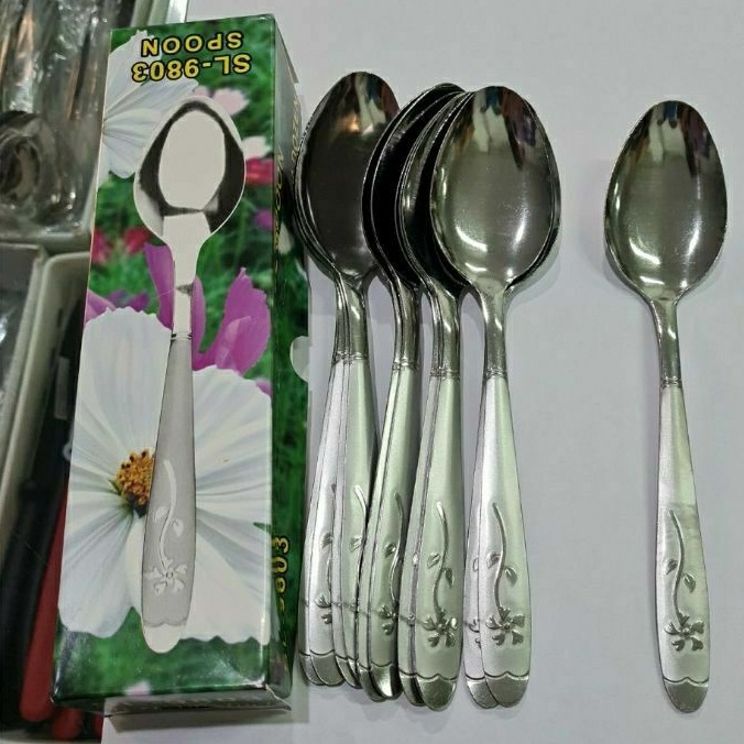 sendok makan motif bunga/ sendok makan stainless steel SL9803/ sendok makan stainless tebal kembang