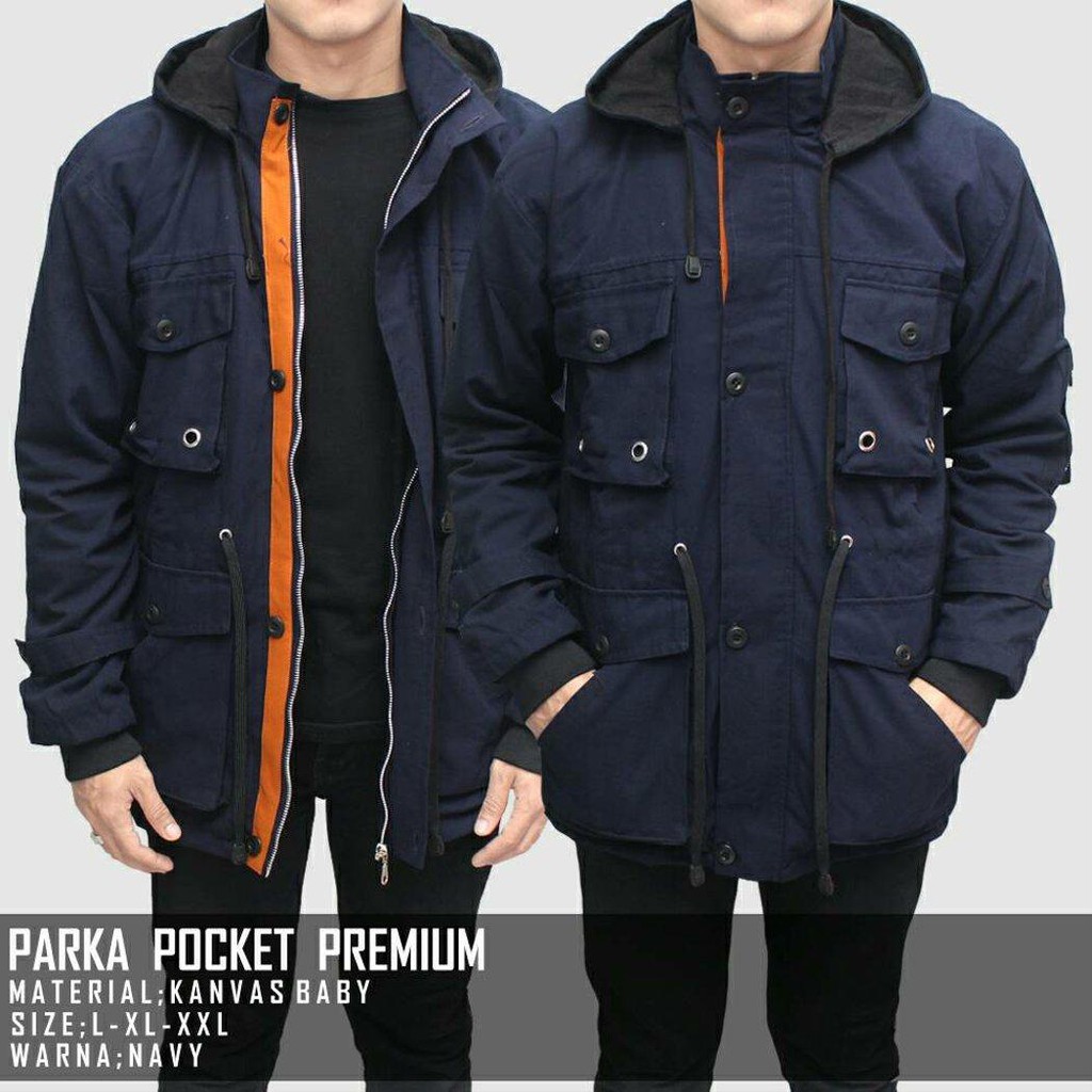 Promo Jaket Parka Pocket BIG SIZE XXL/Jaket Gunung Jumbo XXL/Jaket Parka Baby Canvas BGSR Original