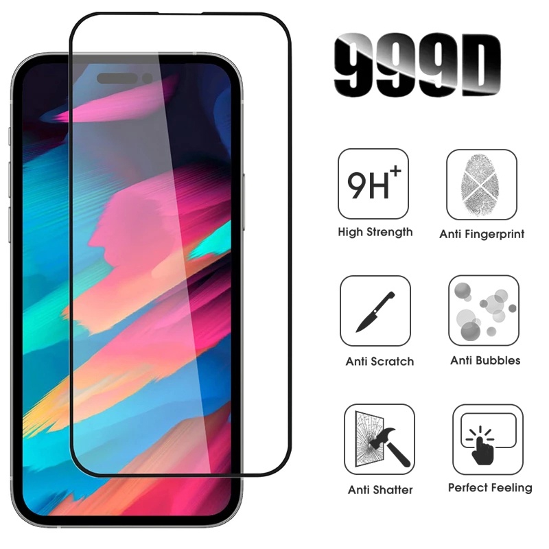 Pelindung Layar Tempered Glass 9H Anti Gores Untuk iPhone 14