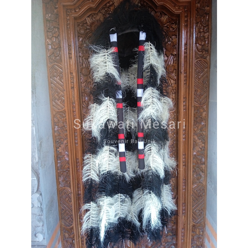 Rambut Rangda Serat Tanaman Warna Hitam Dan Hitam Putih Topeng Leak Bali