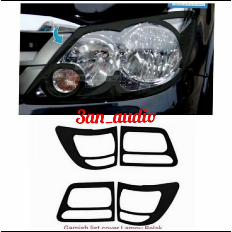 paket garnis depan belakang Fortuner 2008 ON 2010 hitam doff