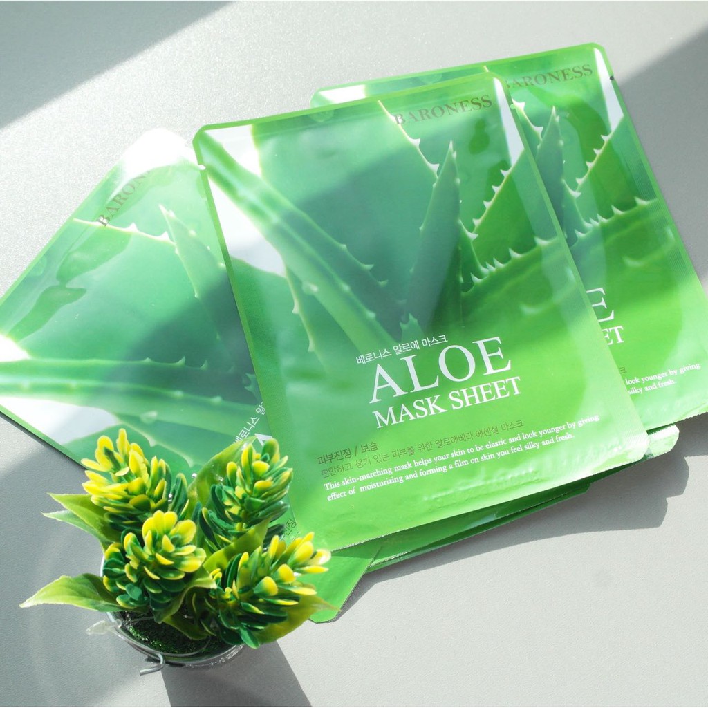 Baroness Aloe Mask Sheet Masker Wajah Lidah Buaya Asli Korea