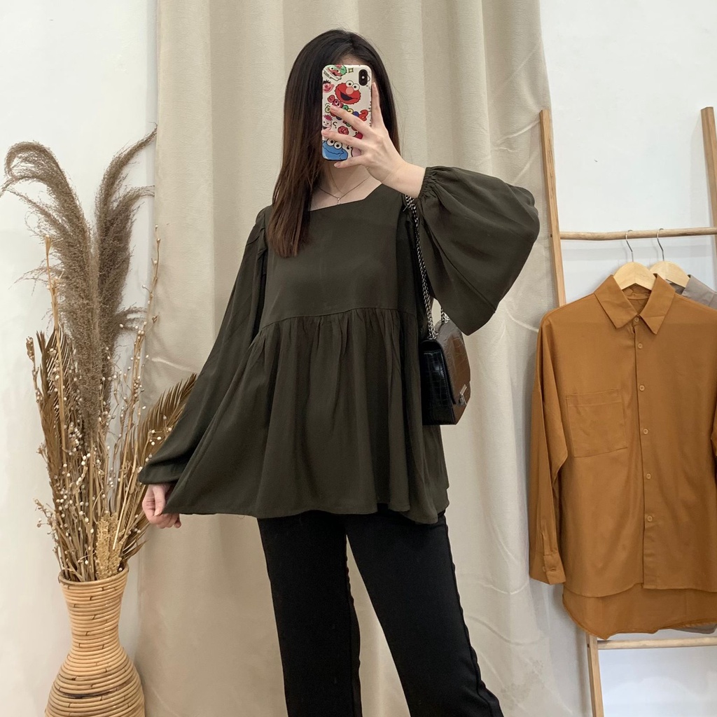 Niki Peplum Top - PLENARIO ID | Blouse Wanita - Atasan Wanita - busui friendly - COD-Army