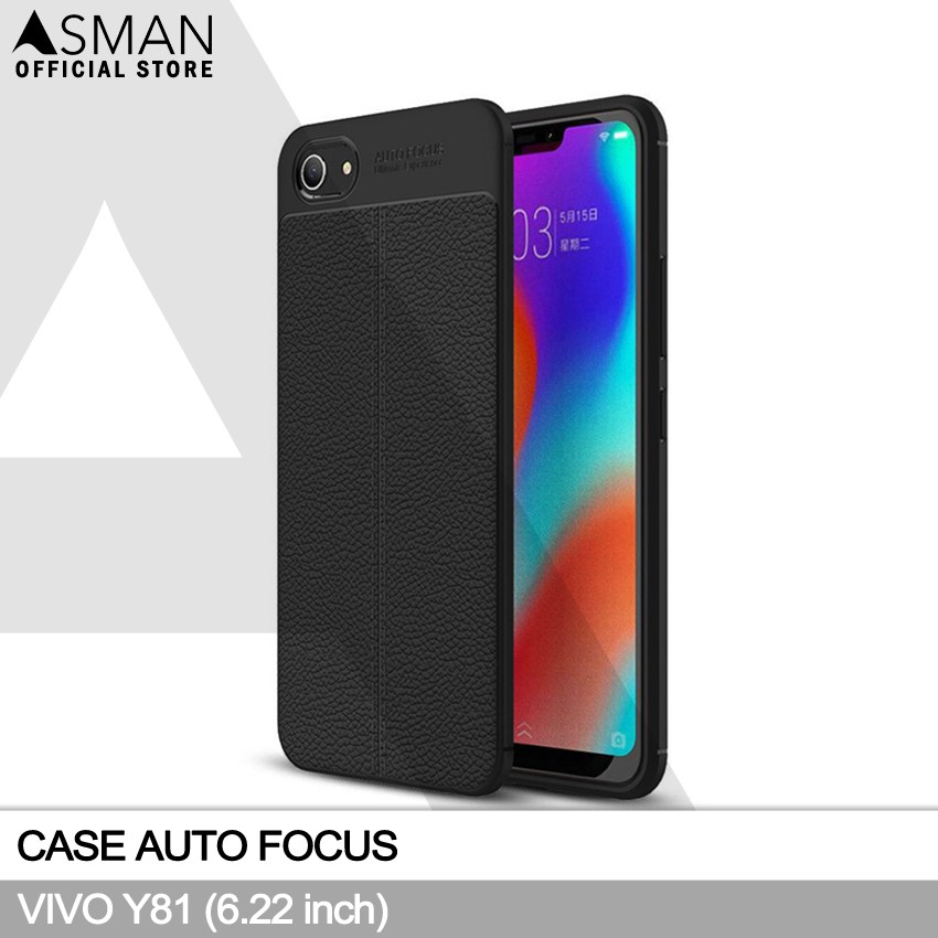 Auto Focus VIVO Y81 (6.22&quot;) | Soft Case Leather Premium - Hitam