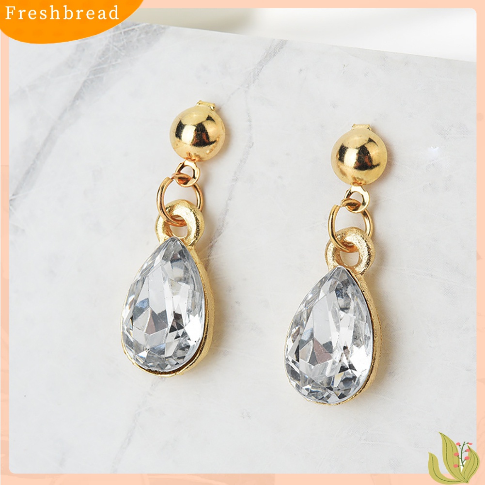 Fresh| Set Anting Tusukkalung Rantai Liontin Angka 8 Hollow Hias Berlian Imitasi Untuk Wanita