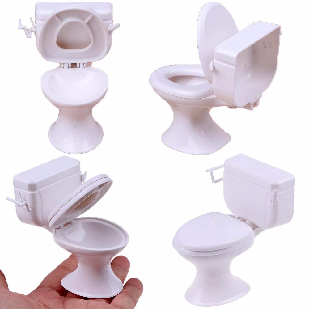 LANFY Cute Furniture Toy Simulation Bathroom Model Toy Vintage Bathroom Modeling Dollhouse Furniture Bathroom Accessories Dolls Accessories Toilet toys Kids House Miniature Pink Toilet White Toilet/Multicolor