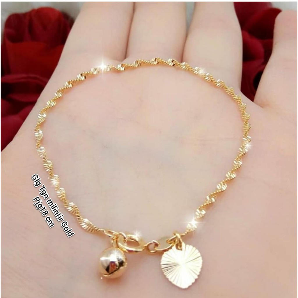 Gelang Tangan Dewasa Melintir gold , silver  (COD)