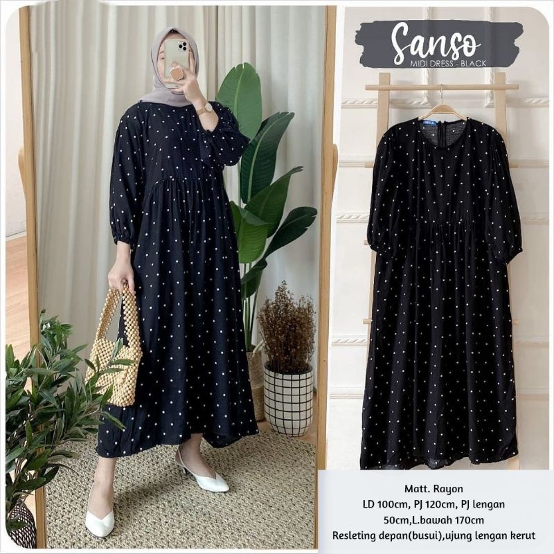 SANSO MIDI DRESS RAYON