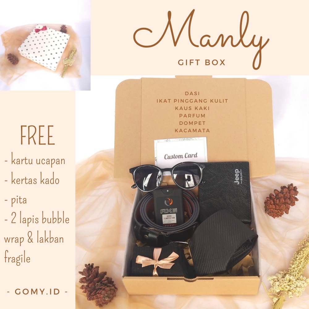 MANLY gomy.id gift box hampers kado hadiah ulang tahun wisuda sidang birthday anniversary gift pacar