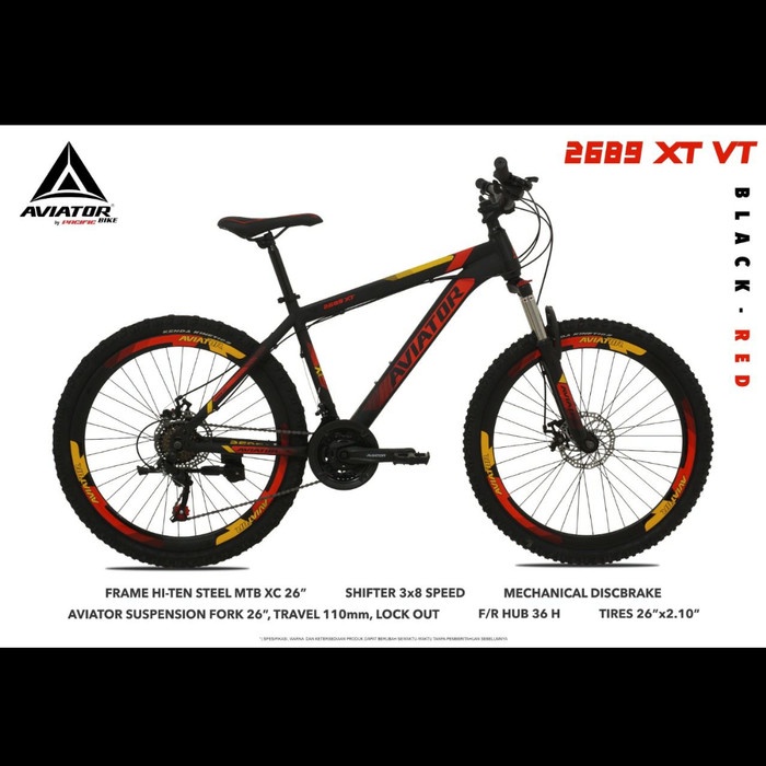 sepeda gunung mtb 26 aviator 2689 Rs velg tinggi