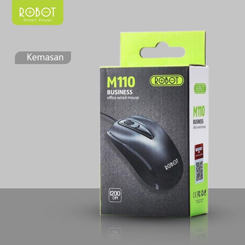 Mouse Office ROBOT M100 wired Original - Black garansi resmi