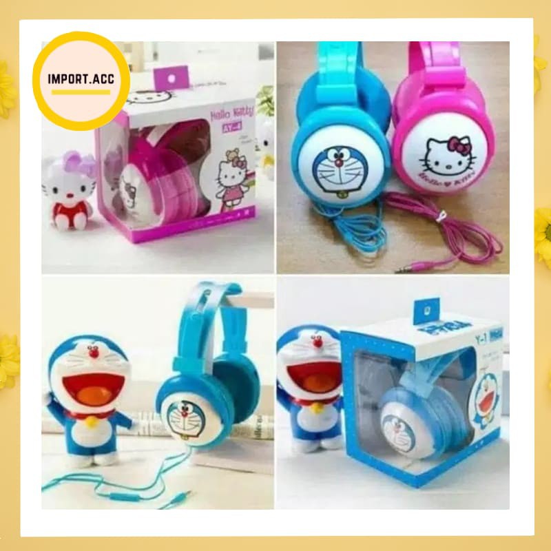 Headphone Karakter Bando Jumbo HL885 / Headset Doraemon Dan Helokitty