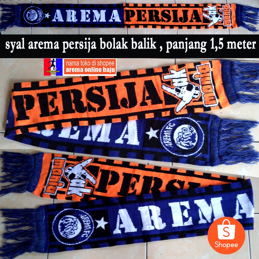 SYAL AREMA PERSIJA JAKMANIA BOLAK BALIK - arema online baju