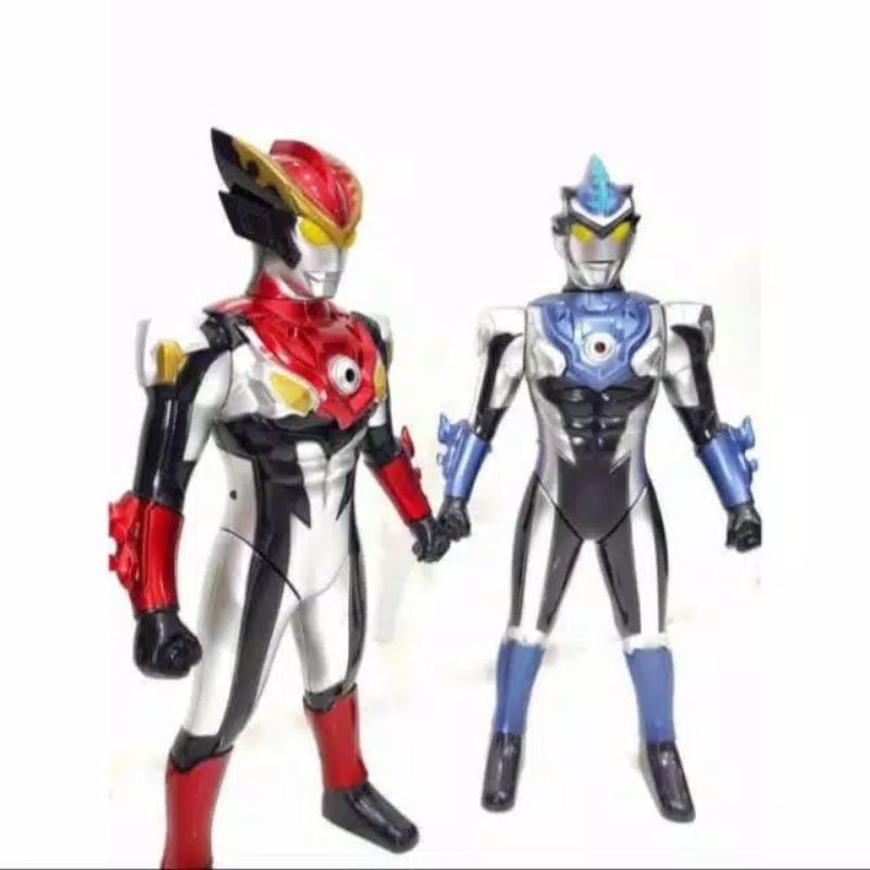 ULTRAMAN ROSO(MERAH)BLUE AQUA SIZE 35CM LAMPU+SUARA/MAINAN ANAK ROBOT ULTRAMAN