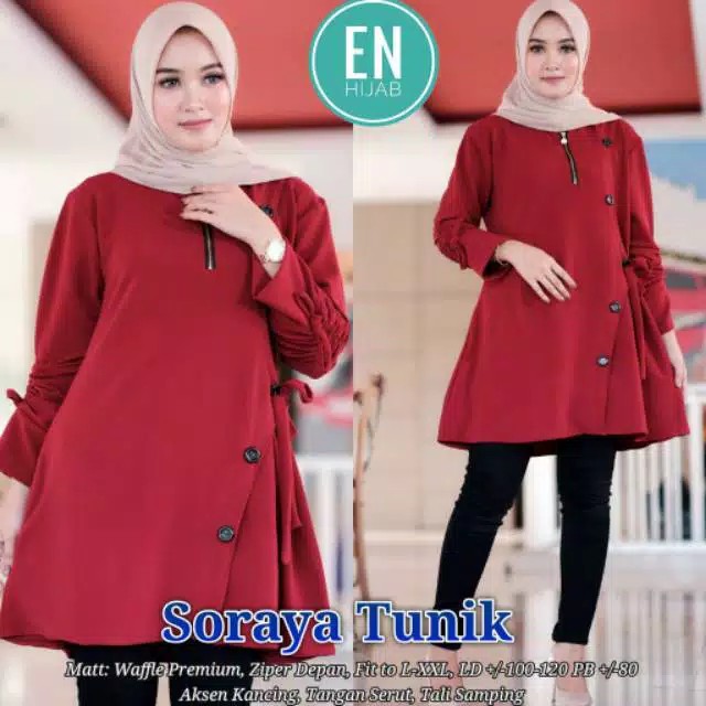 [COD] Hashiva Atasan Tunik Wanita Jumbo Tunic Soraya Big Size Terbaru