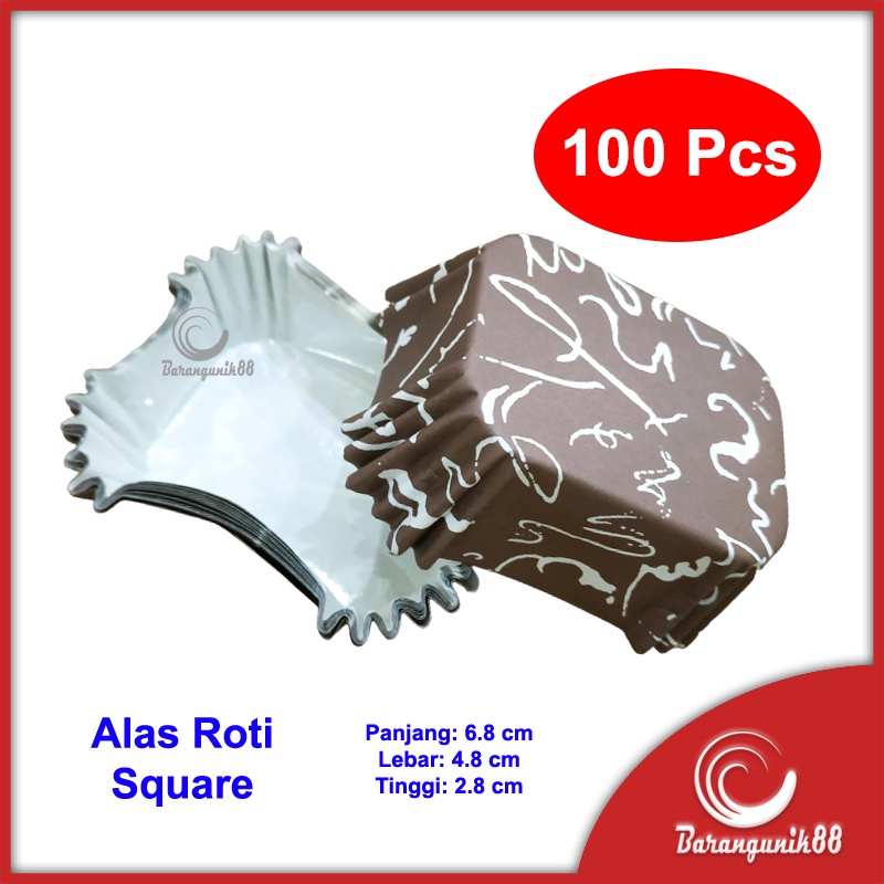 [100 Pcs] Kertas Alas Roti Kue Anti Lengket PET CC Square Kotak