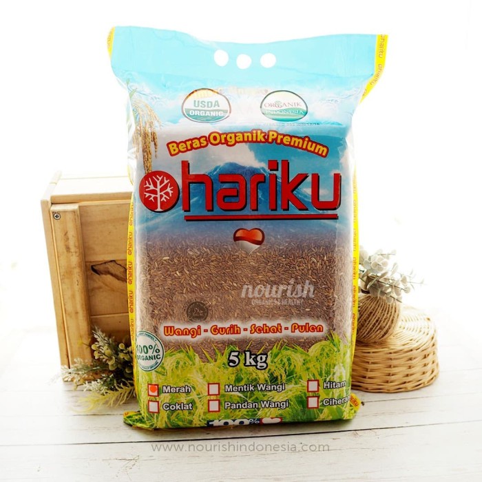 

Hariku, Organic Red Rice 5 kg (Beras Merah Organik)