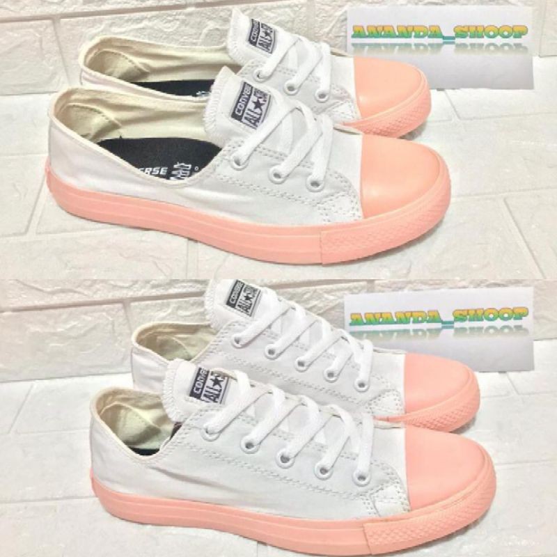 Sepatu sneaker converse allstar ct2 Putih peach+box