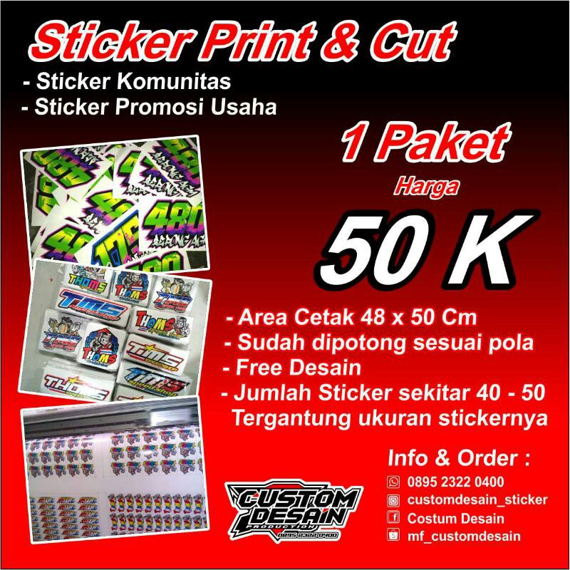 

Stiker Printcut Custom Sticker Promosi Sticker Racing Nomer Start Sticker Bengkel @1PAKET 50K 01