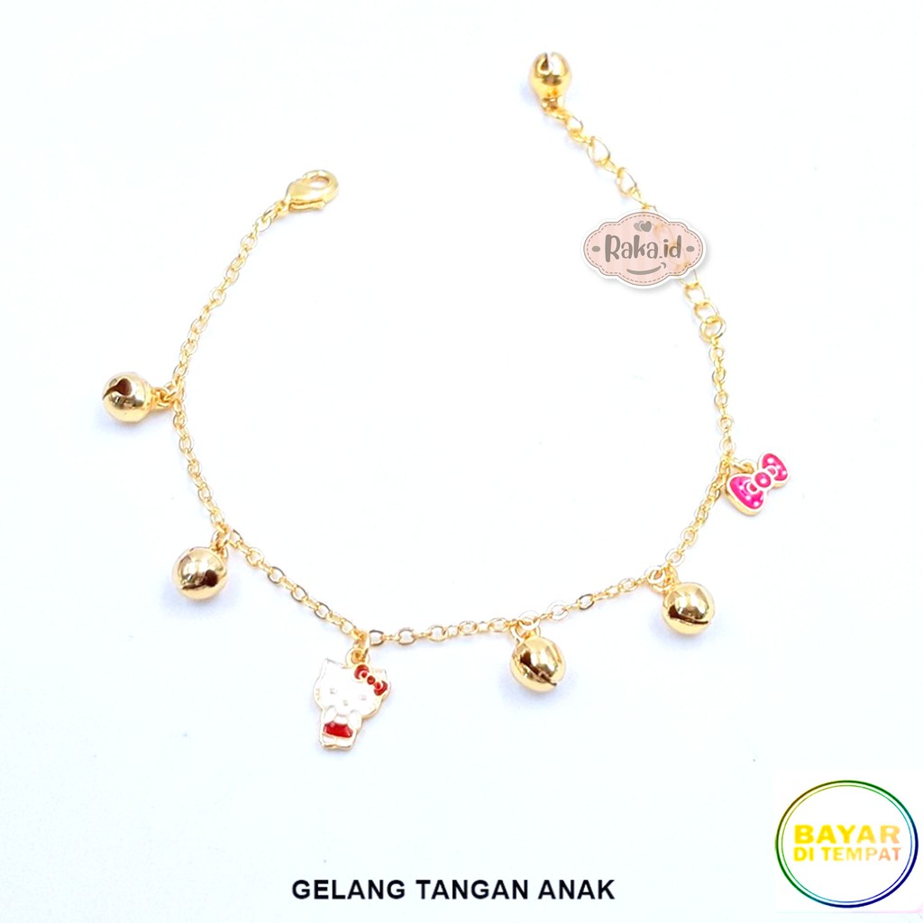 Gelang Tangan Anak Hello Kitty Pita Pink Perhiasan Anak Lapis Emas 18k 695