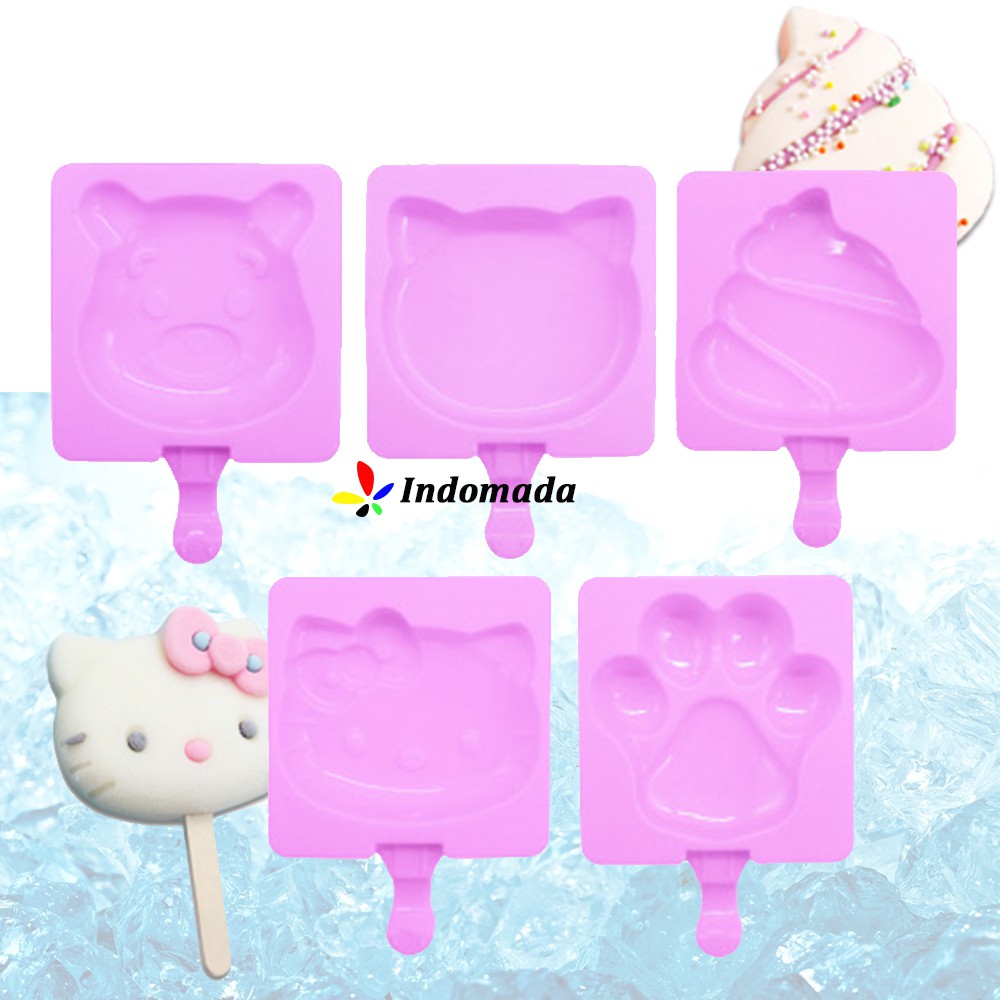 Cetakan Es Lolipop Eskrim Es Krim Coklat Jelly Silikon Ice Pop