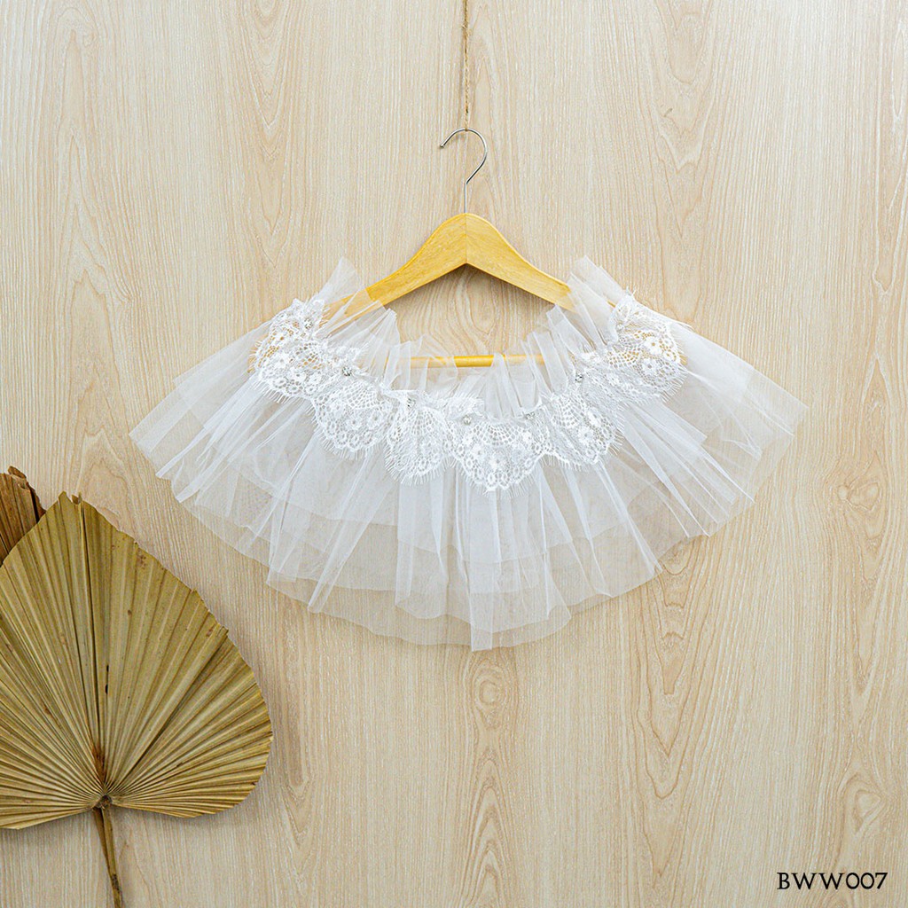 [STOK TERBATAS] BOLERO PERNIKAHAN PENGANTIN WANITA PUTIH MODERN BWW007