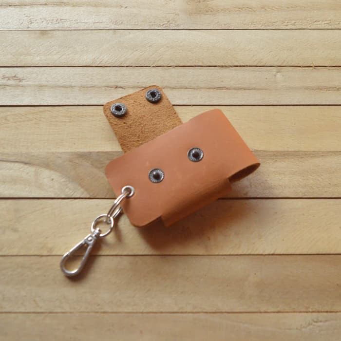 gantungan kunci kulit tan - key wallet - key organizer - key holder