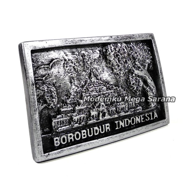 Souvenir Magnet Kulkas Tempelan Candi Borobudur A Relief 3D Timbul