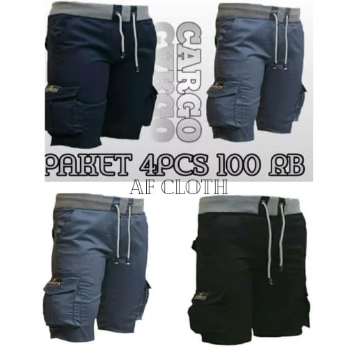 4pcs Celana Pendek Cargo Pria Rip Mick Pinggang Distro Keren Bandung Ori Original Kekinian Terbaru