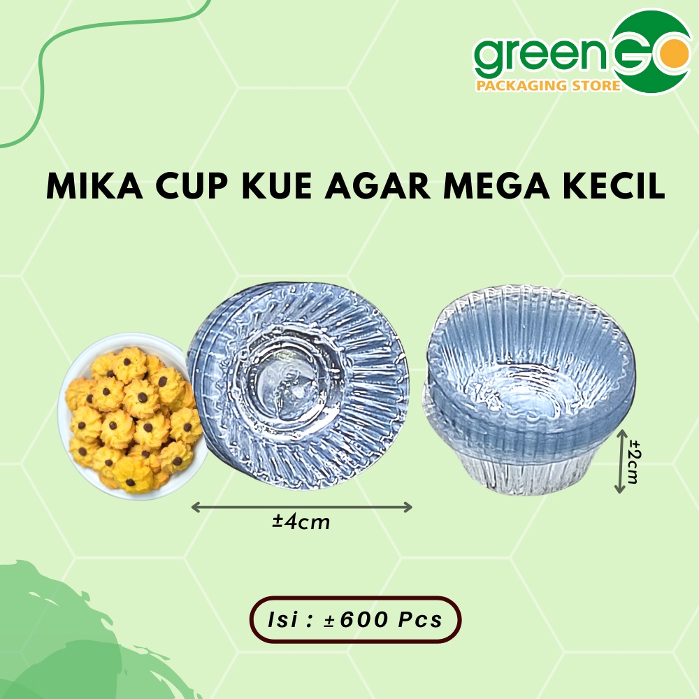 MIKA CUP CAKE KUE KECIL 4CM ISI 600PCS BENING MIKA CUP AGAR KECIL MEGA MIKA CUP AGAR ALAS KUE KERING