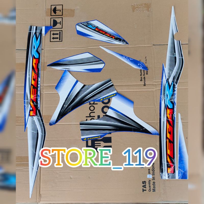 striping vega r lama 2005 putih biru