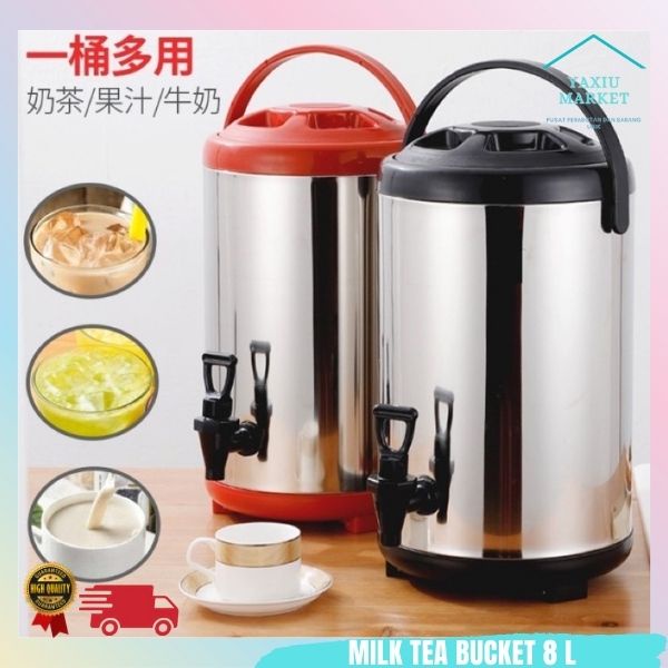 Water Jug Milk Tea Bucket Stainless Steel 8L - Drink Jar