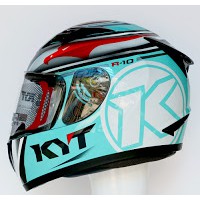 HELM KYT R10 AQUA BLUEIS FLAT VISOR / KYT R10 ORIGINAL FLAT VISOR