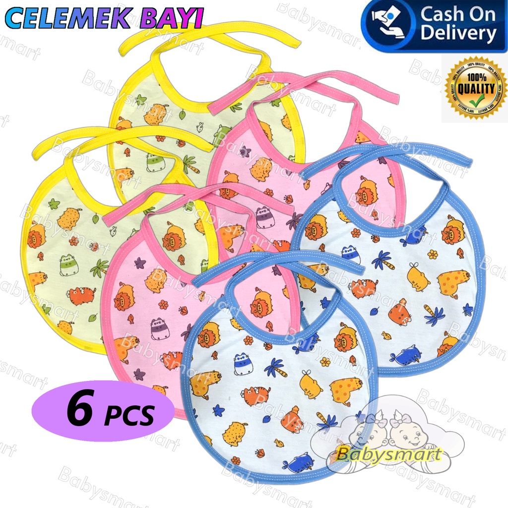 Babysmart - 6 Pcs Celemek makan bayi/Slaber Bayi/Tatakan iler liur/Tatakan Makan Bayi TABUR