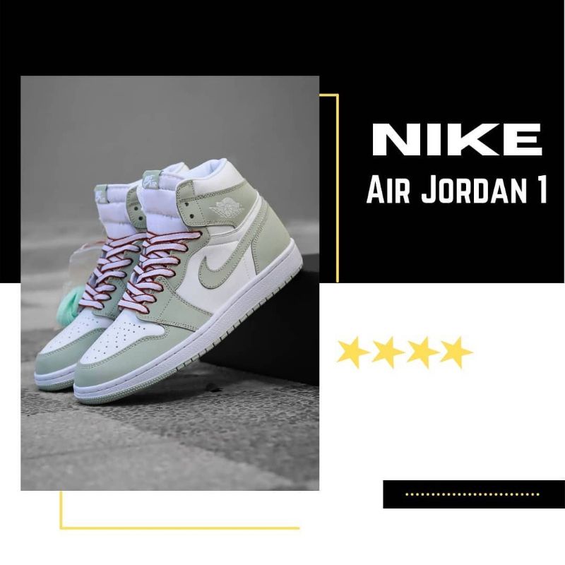 Sepatu Sneakers Women Nike Air Jordan 1 High OG Seafoam (W) Seafoam/Healing Orange-White